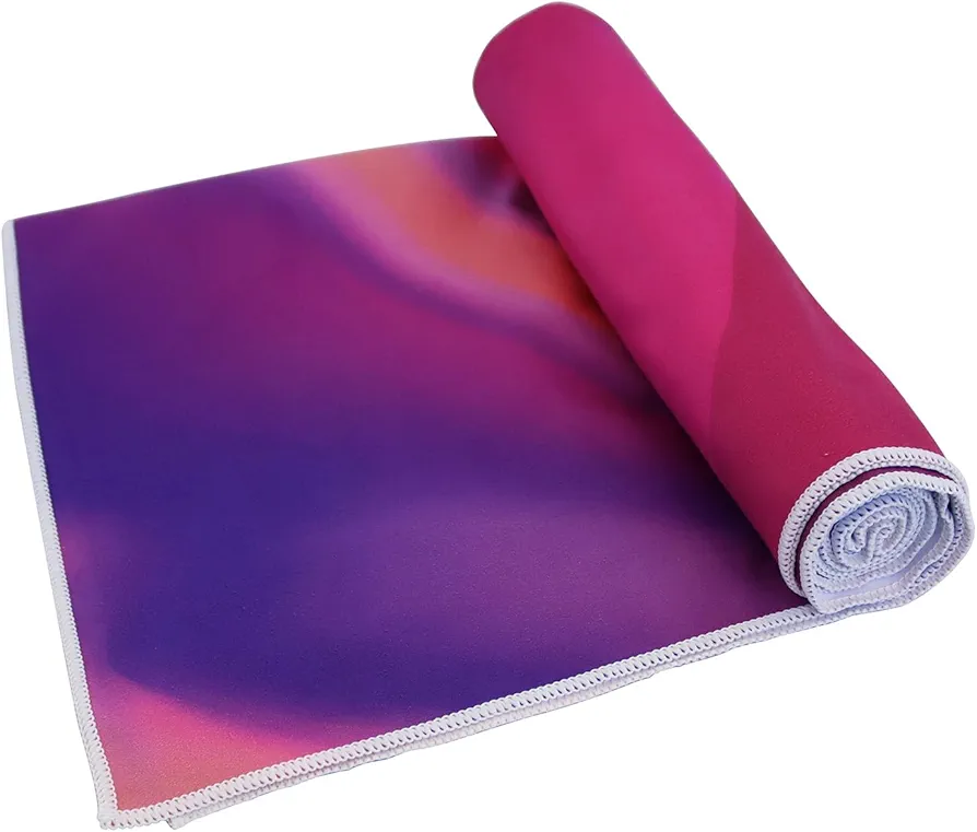 Yoga Design LAB | The HOT Yoga Towel | Premium Non Slip Colorful Towel | Designed in Bali | Eco Printed + Quick Dry + Mat Sized | Ideal for Hot Yoga, Bikram, Ashtanga, Sport, Travel! (Rose)