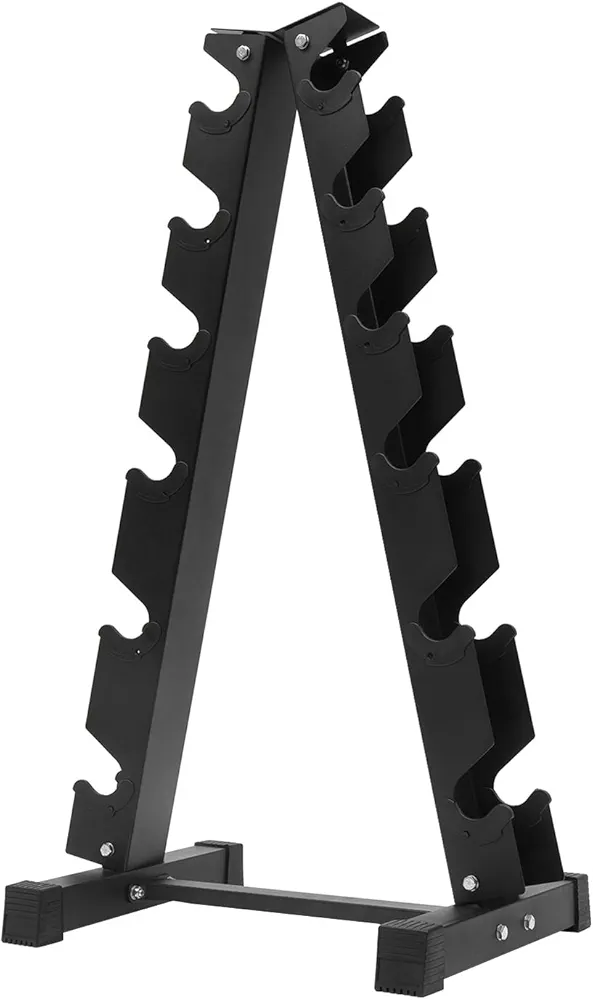 6-Tier Dumbbell Weight Rack - A-Frame Design - Home Gym Storage Racks - Strength Training Dumbbell Rack Stand Only - 40" H - 660 lbs Weight Capacity