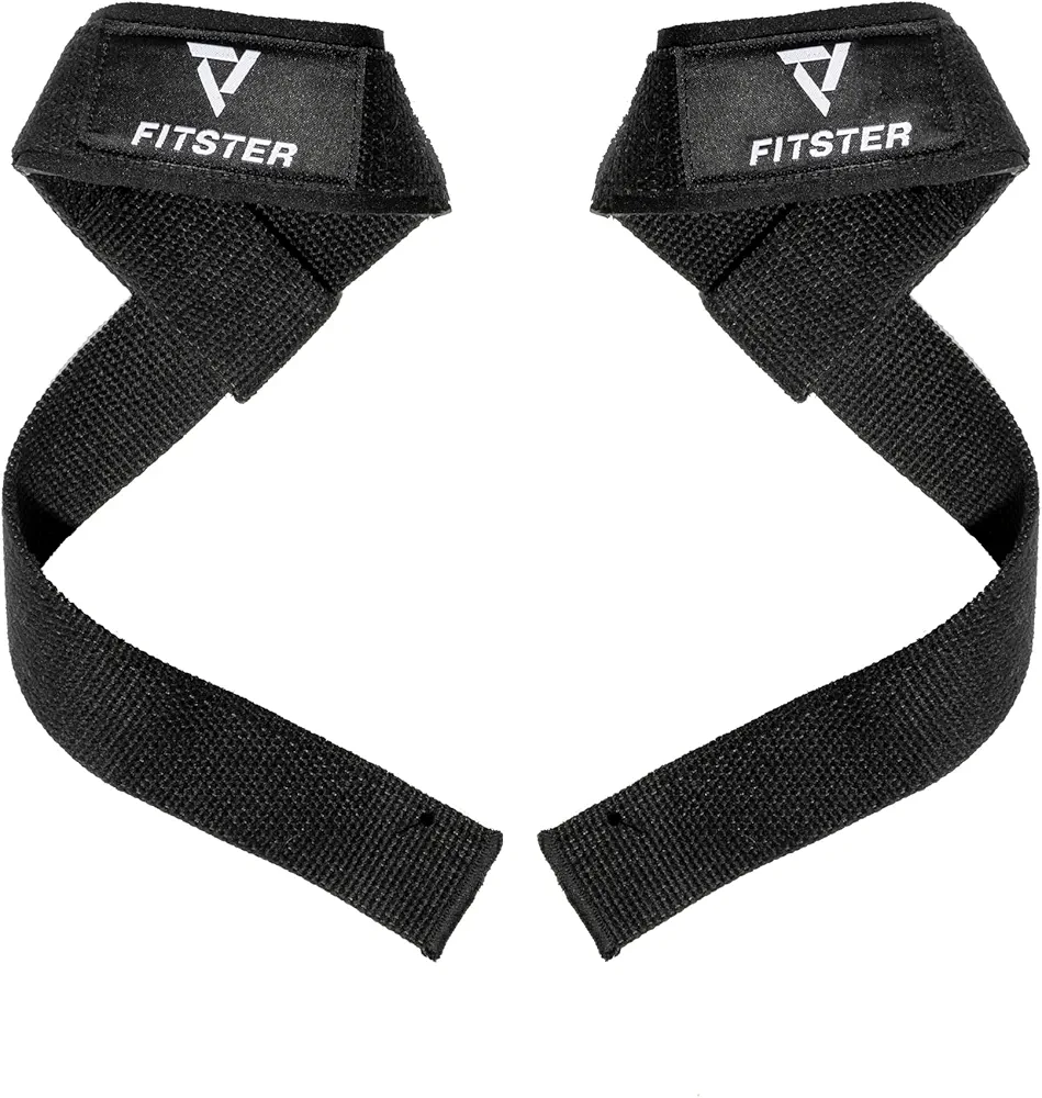 Fitster Lifting Wrist Straps (Pair) For Men and Women For Weightlifting, Bodybuilding, Powerlifting, Strength Training, Deadlift, Pull Ups, Padded Neoprene, Gym Straps for Extra Support and Strength