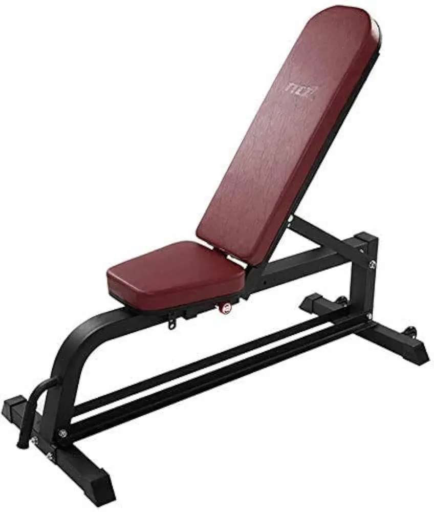 Weight Bench Foldable, Adjustable Utility Workout Bench Press Exercise Gym Bench, Sit Up Incline Abs Benchs for Weightlifting,Red
