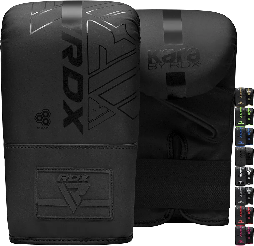 RDX Bag Gloves Boxing Punching Mitts, Maya Hide Leather, Padding, Ventilated Palm, MMA Heavy Punch Training, Muay Thai Kickboxing Focus Pads Double End Speed Ball Workout, Adult Men Women