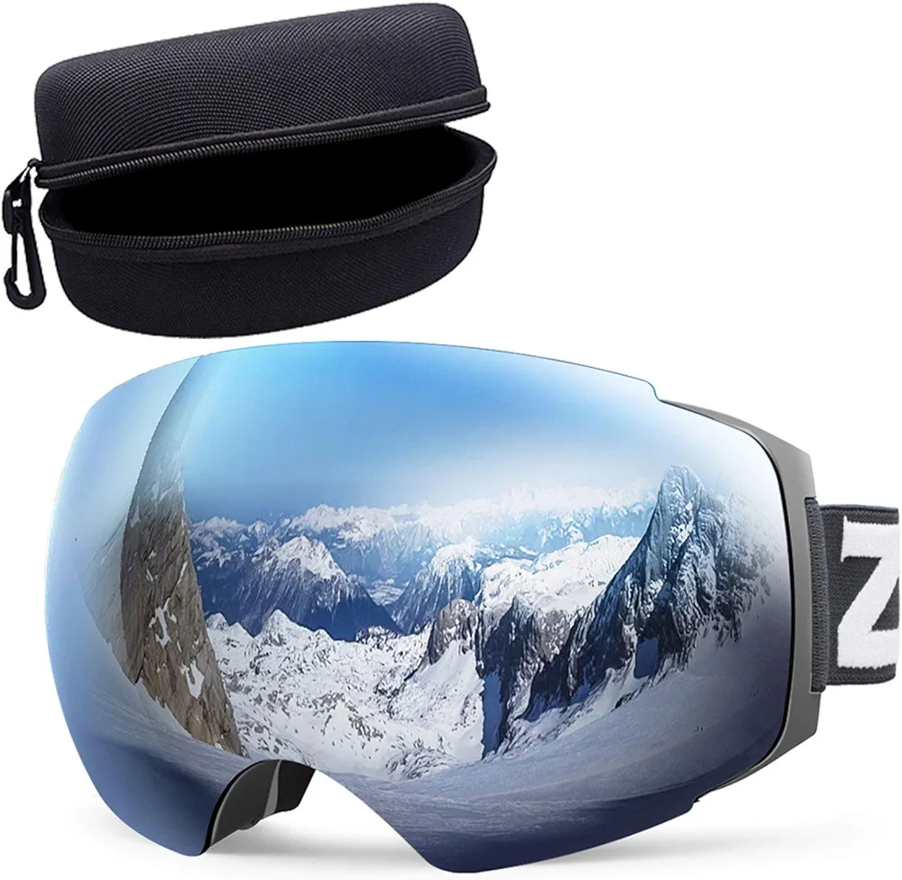 ZIONOR X4 Ski Goggles with a Hard EVA Protection Case