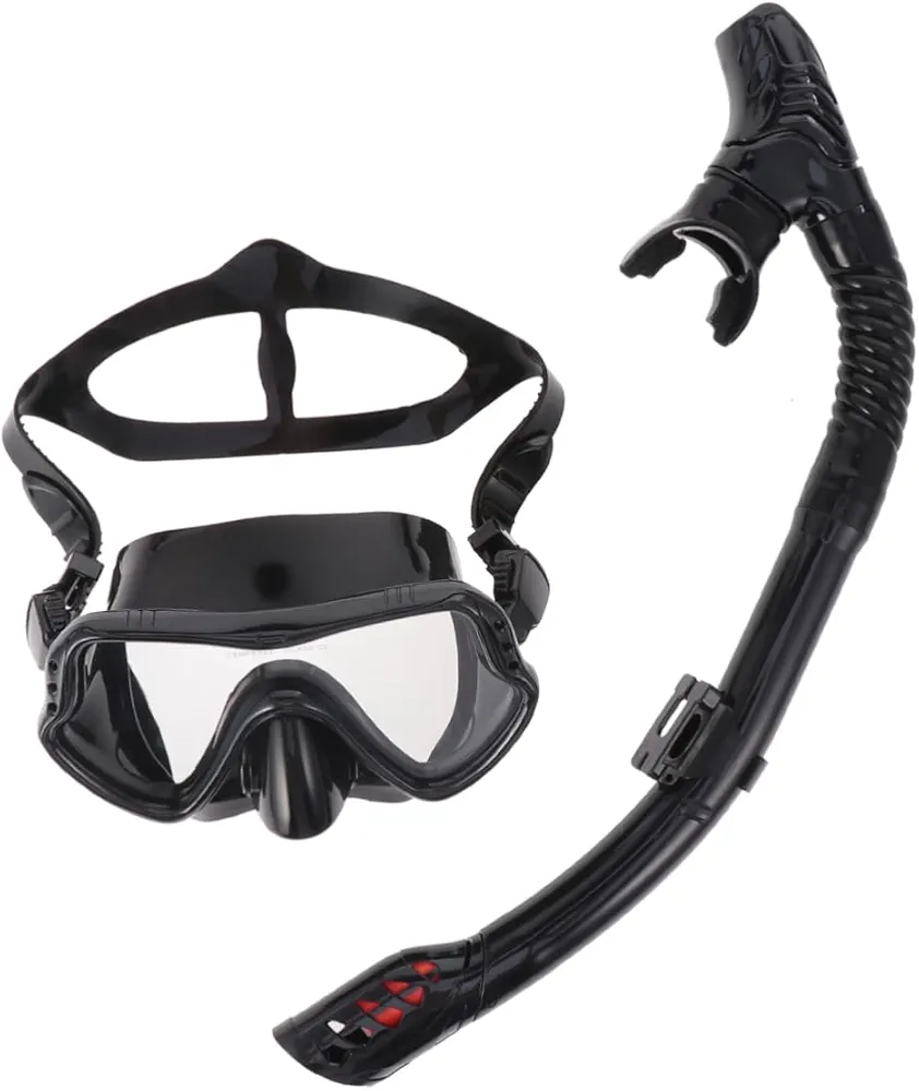 1 Set Silicone Snorkeling Mask Masks Ensure Kits Women Performance Eyewear Ops Clear Full Snorkel Masquerade Goggles Face Mask Snorkeling Equipment Snorkel Mask Full Face Black