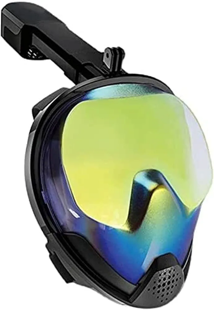 Full Face Snorkel Mask, Dry Top Anti Seepage Water Breathing System, UV Protection Anti Fog Anti Leak Safety Diving Mask, 180°Panoramic Sea View Snorkeling Mask