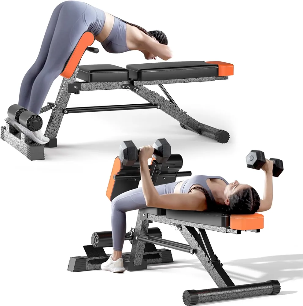 3 in 1 Workout Bench, Roman Chair, Preacher Curl Bench, All In One Adjustable Weight Bench For Home Gym 880 LBS Capacity, Additional Stability 2024