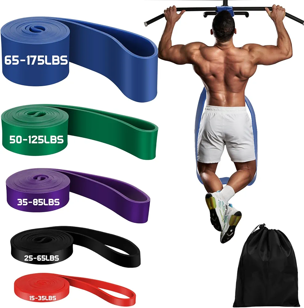 Beyoung Exercise Bands - Set of 5 Resistance Bands for Men and Women, Pull Up Assistance Workout Bands, Pull Up Bands for Full Body Working Out, Fitness, Muscle Training, Physical Therapy