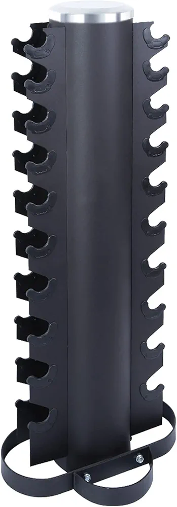 RitFit Dumbbell Rack Stand Only, Cylindrical Dumbbell Rack for 10 Pairs of Hex Dumbbells, Vertical Weight Rack Home Gym Dumbbells Storage Stand, Black