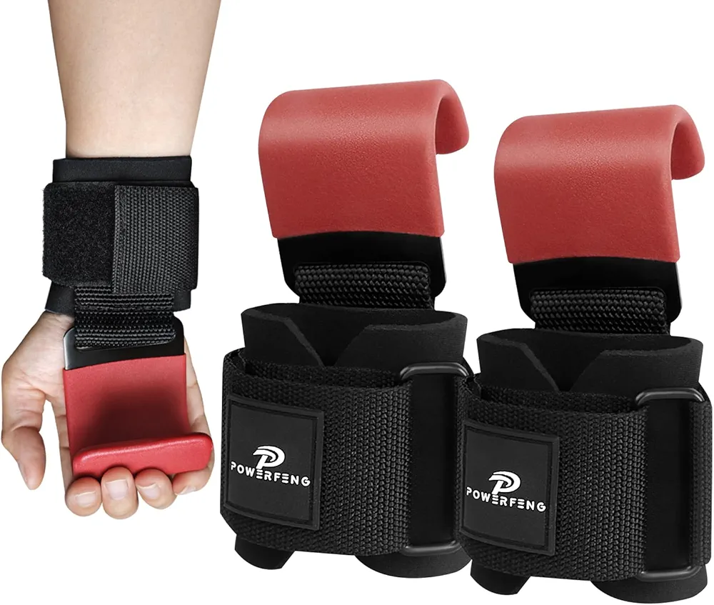 Lifting Hooks for Weight Lifting: Weightlifting Hooks Wrist Straps Hand Grip Support for Deadlift Weightlifting Gym Gloves for Men & Women