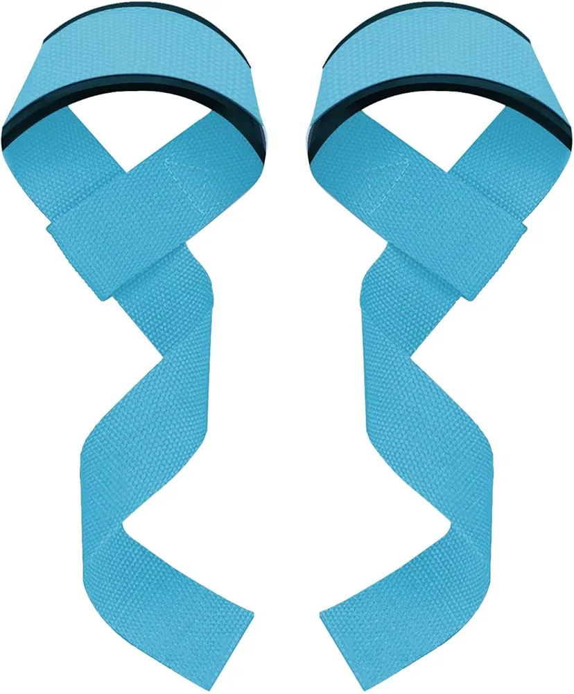 Pull Lifting Wrist Straps, Power Lifting Exercise Straps, Padded and Anti-Skid Grips Band for Weightlifting, Bodybuilding, Strength Training - Blue