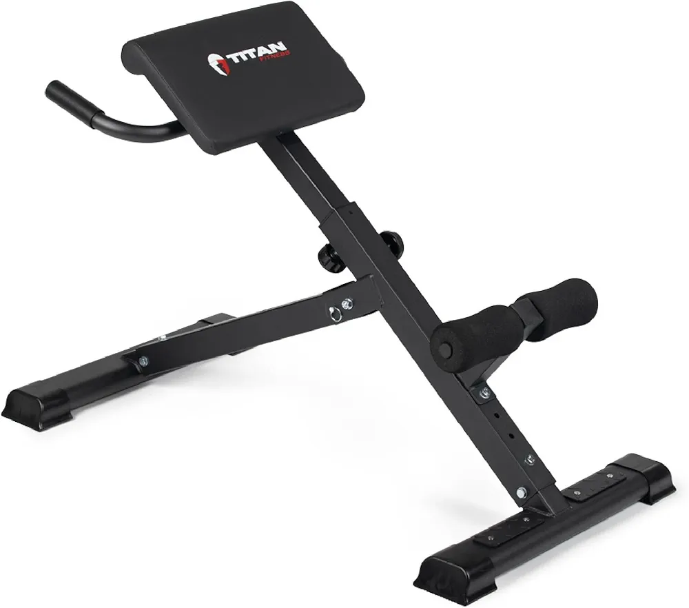 Titan Fitness Hyper Back Extension Bench - Roman Chair, Rated 250 LB, Specialty Upper Body Workout Garage Gym Bench
