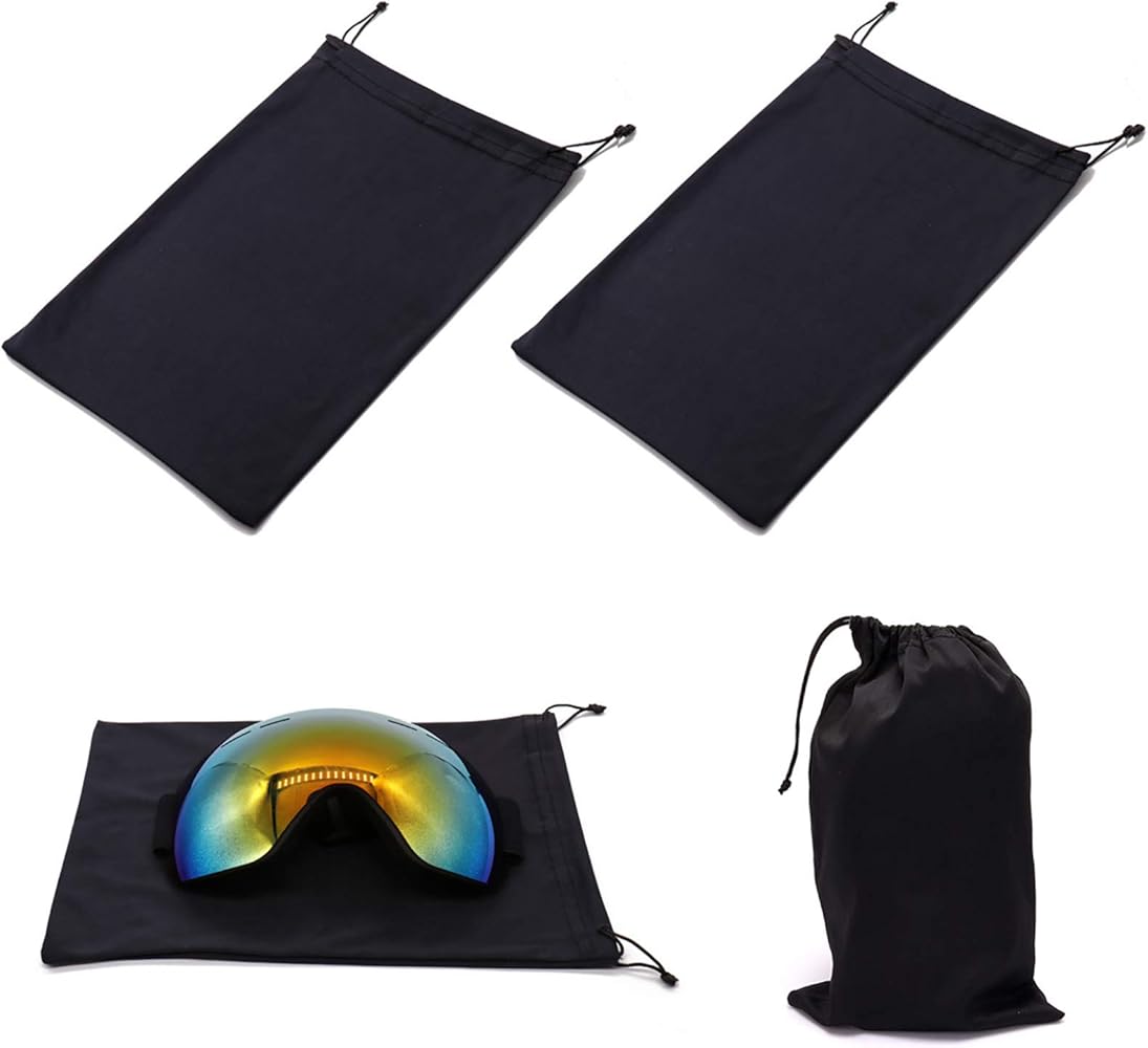 Seapon Ski Goggle Bag, Protection Bags for Snow Goggles Ski Mask, Pouch for Goggle, Soft Micro-Fiber Storage Case, 2Pcs