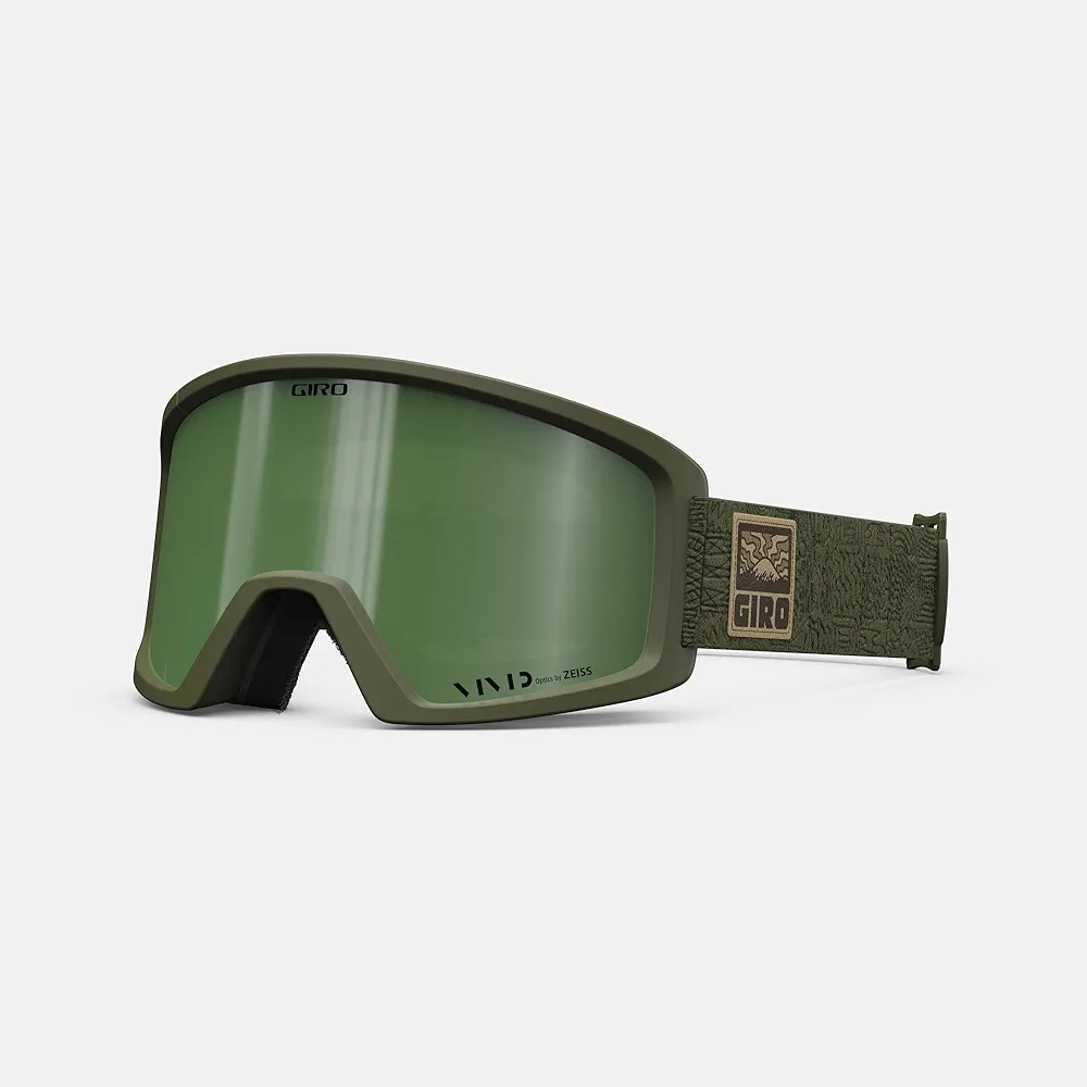 Giro Blok Ski Goggles - Snowboard Goggles for Men & Youth - Trail Green Adventure Grid Strap with Vivid Envy Lens