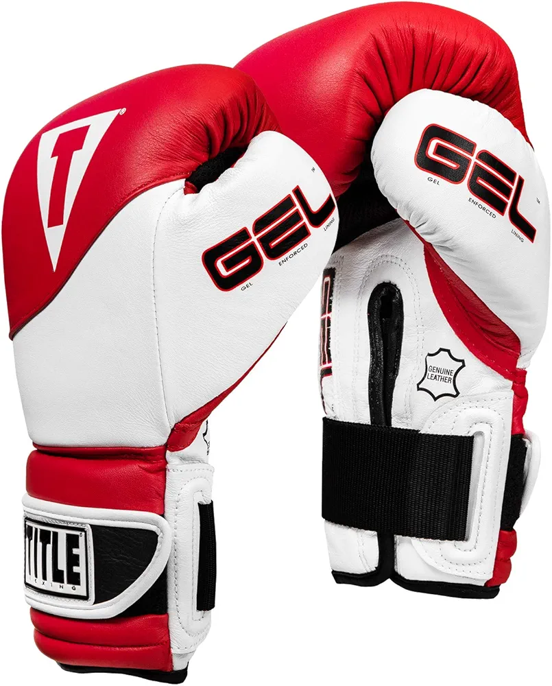 Title Boxing Gel Suspense Training Gloves, Red/White, 16 oz