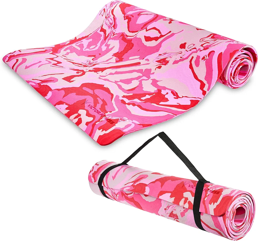 Eco friendly yoga mat made from a premium TPE material that provides non-slip texture perfect for indoor and outdoor workouts. Great for hot yoga, pilates, and Bikram