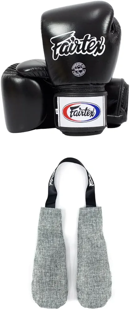 Fairtex BGV1BR Boxing Gloves & Deodorizer Set | Breathable, Shock Absorbent Muay Thai Gloves with Odor Neutralizing Inserts | Perfect for Boxing, Kickboxing, MMA, & Fitness