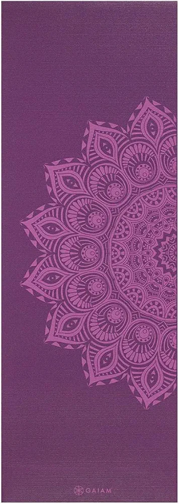 Gaiam Purple Mandala Prem Print Yoga Mat 6 Mm, 1 EA