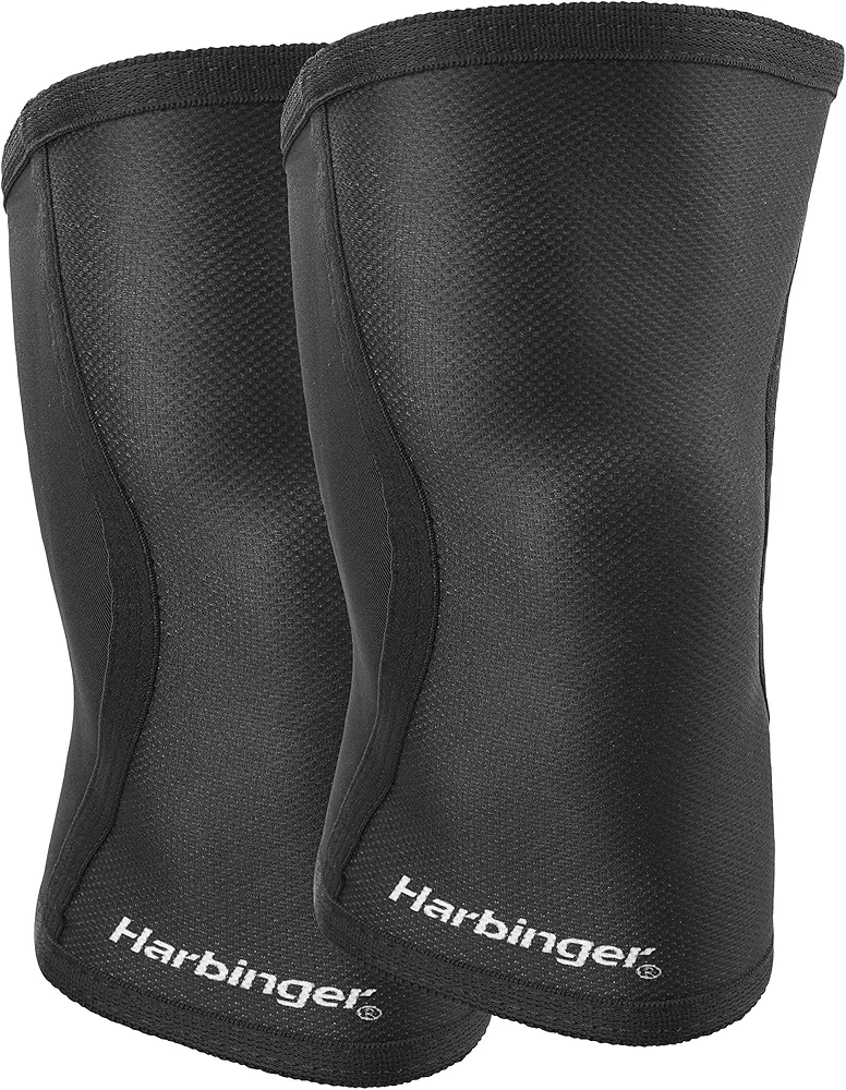 5MM Knee Sleeves for Weight Lifting, Unisex, Black, Large