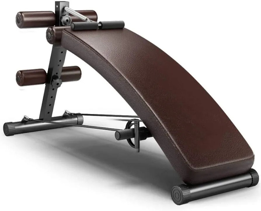 Weight Bench Adjustable, Multifunctional Press Exercise Gym Bench Flat Bench, Sit Up Incline Abs Benchs for Weightlifting and Strength Training,Brown
