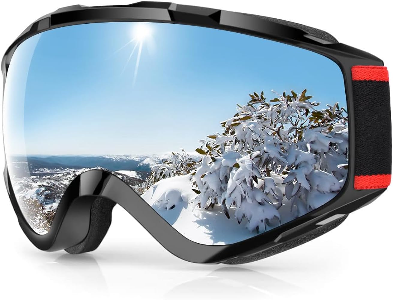 findway Ski Goggles OTG - Over Glasses Snow/Snowboard Goggles for Men, Women & Youth - 100% UV Protection