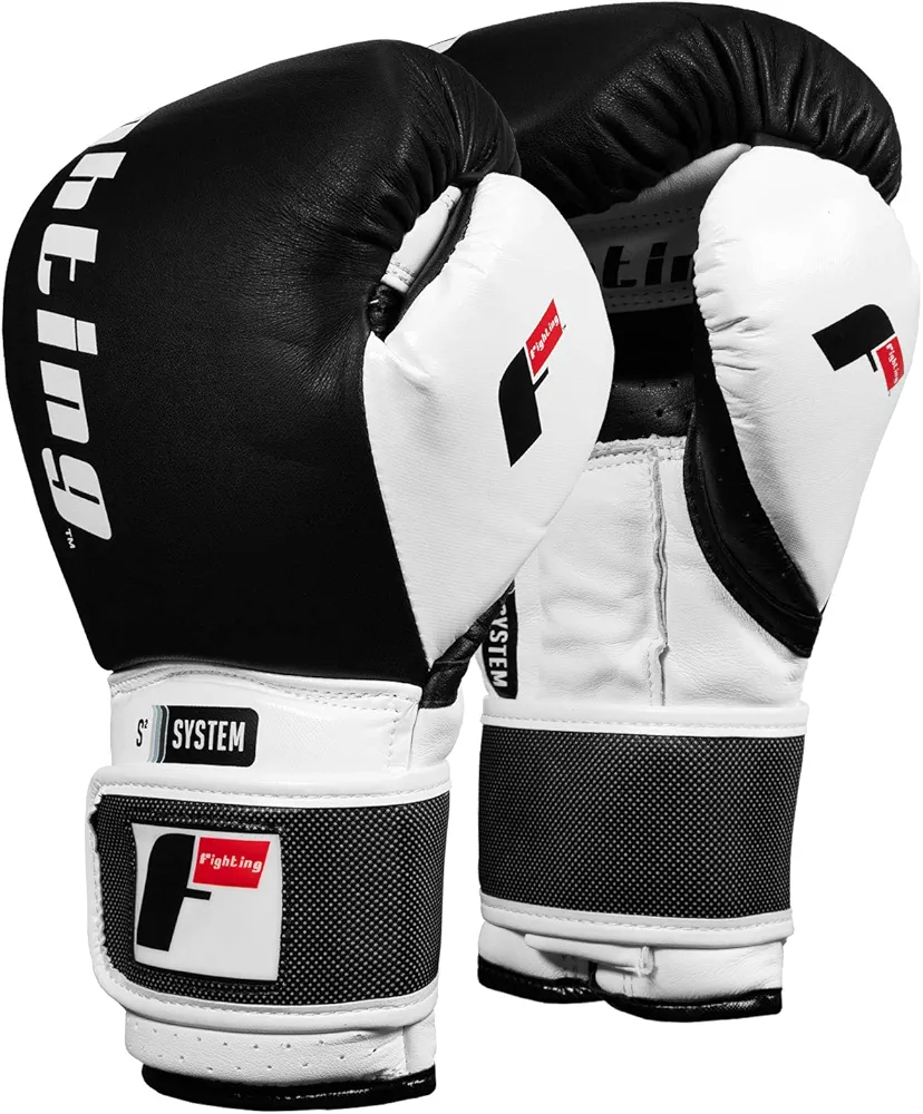 Fighting Sports S2 Gel Power Sparring Gloves, Black/White, 16 oz