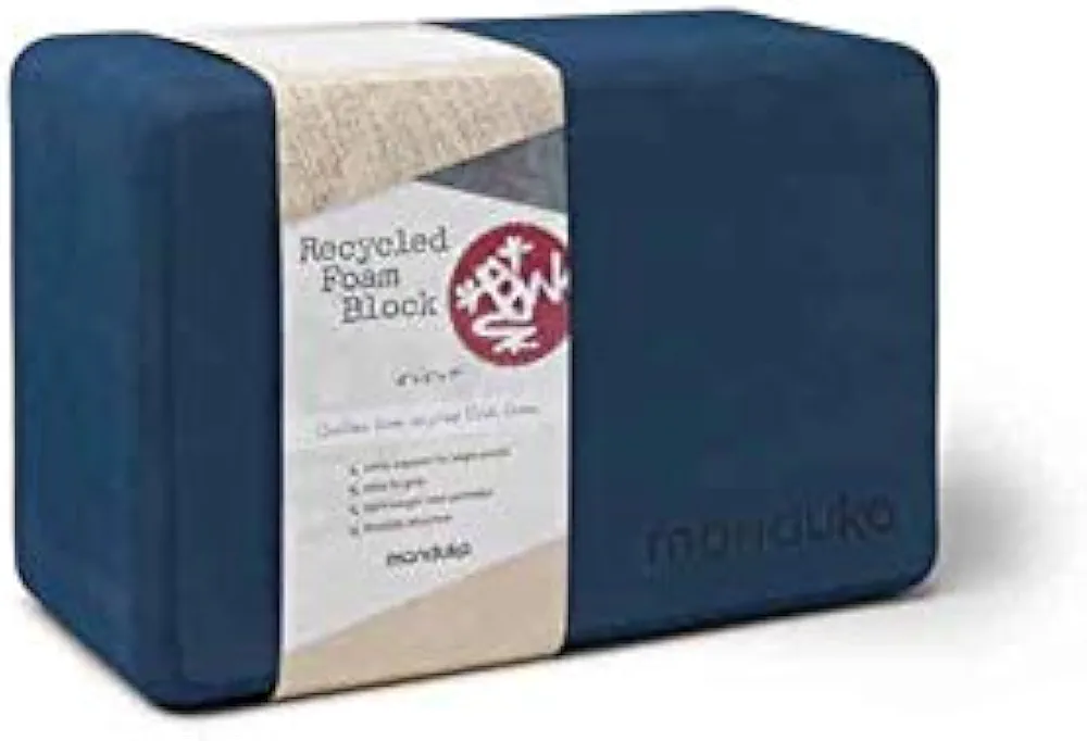 Manduka Foam Yoga Block - Recycled EVA Foam Block with Ergonomic Support, Yoga Equipment, Home Gym Accessory, & Pilates Tool, Lightweight for Travel, High Density, Comfortable Edges