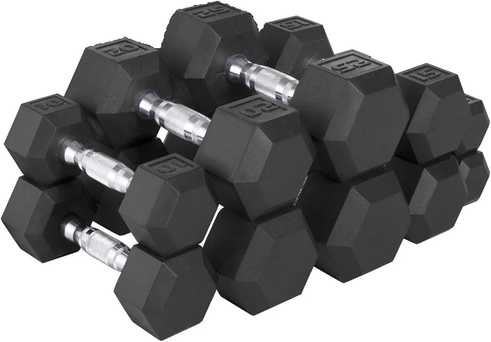 CAP Barbell 150 LB Hex Dumbbell Weight Set, Black, Large