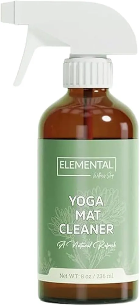 All Natural & Organic Yoga Mat Cleaning Spray, Restores and Refreshes Yoga Mats, Non-Toxic, Wash and Refresh Your mats, Glass Bottle, Fresh Scent, Safe for All Mats and Exercise Equipment, 8 OZ Size