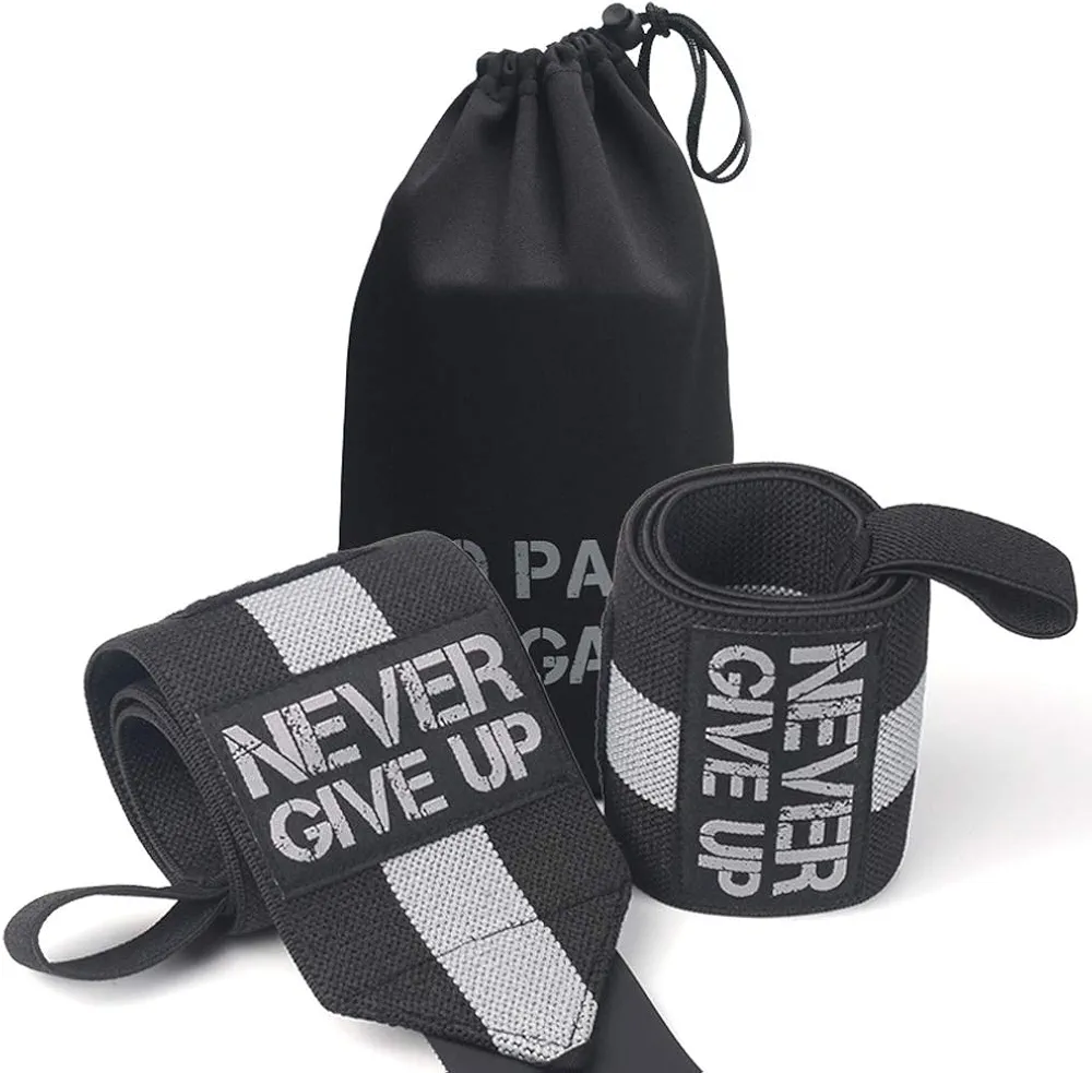 Professional Wrist Straps Support Brace Wraps Belt Protector with Thumb Loop for Powerlifting Bodybuilding Exercise Strength Training