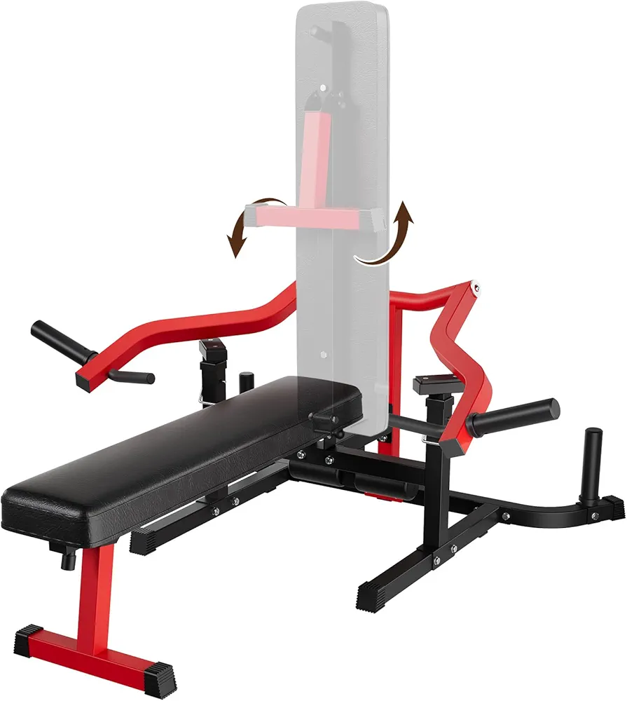 Chest Press Machine for Home Gym, 450LBS Max Weight Bench Press Machine with Independent Converging Arms, Adjustable 30° Flat Incline Bench for Chest, Ab Workouts Upper Chest Equipment