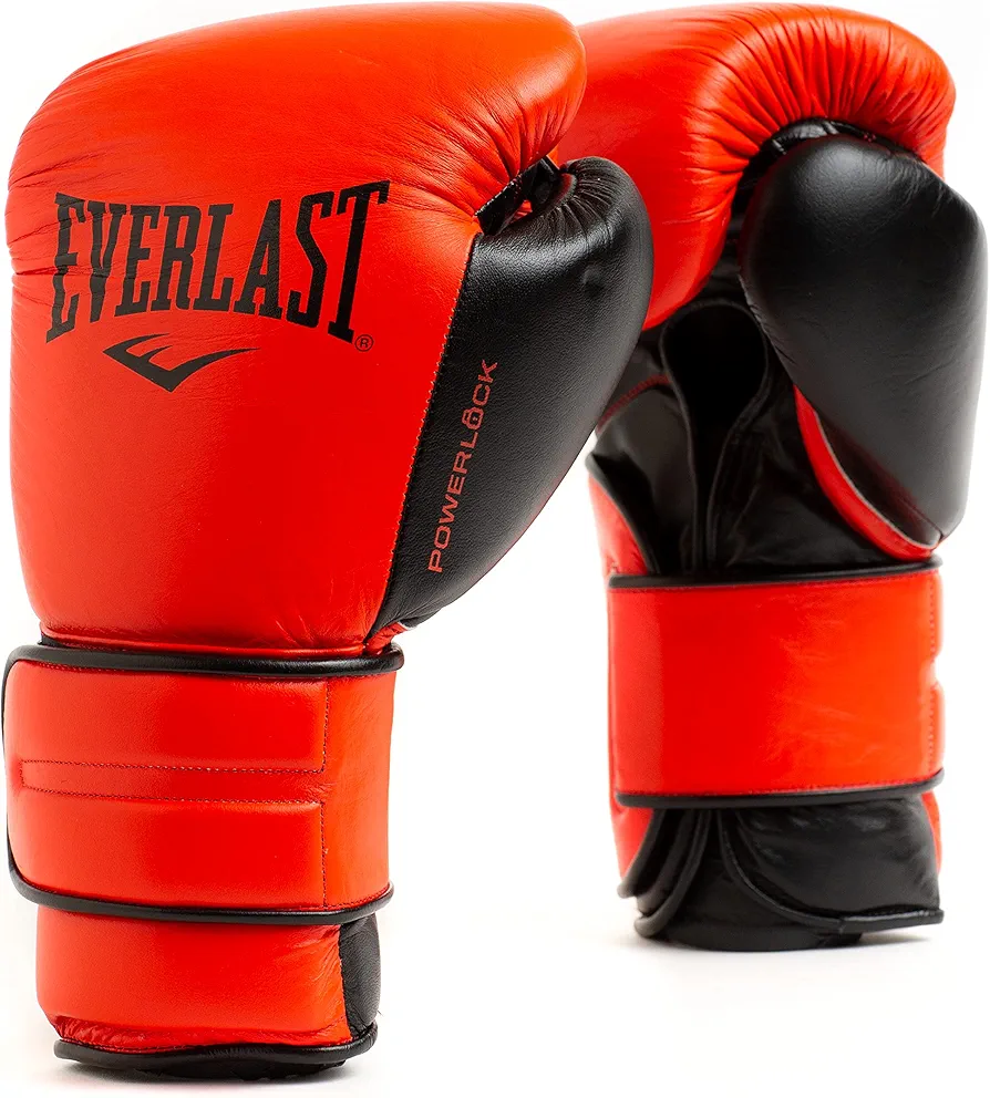 Everlast Powerlock 2 Boxing Gloves | Pro Flight Gloves | Secure Fit Hook and Loop with Triple-Layer Foam & Wrist Support forInjury Prevention | Heavy Bag & Speedbag Training (14oz | Red)