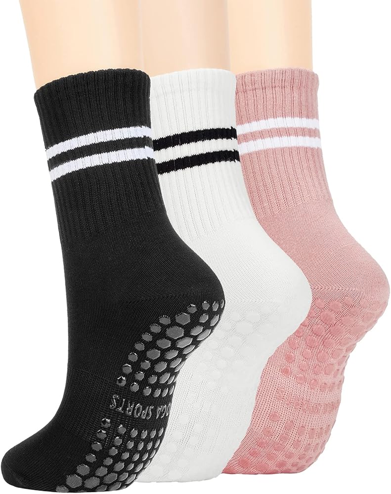 American Trends Pilates Socks with Grips for Women Yoga Socks Barre Socks Non Slip Socks