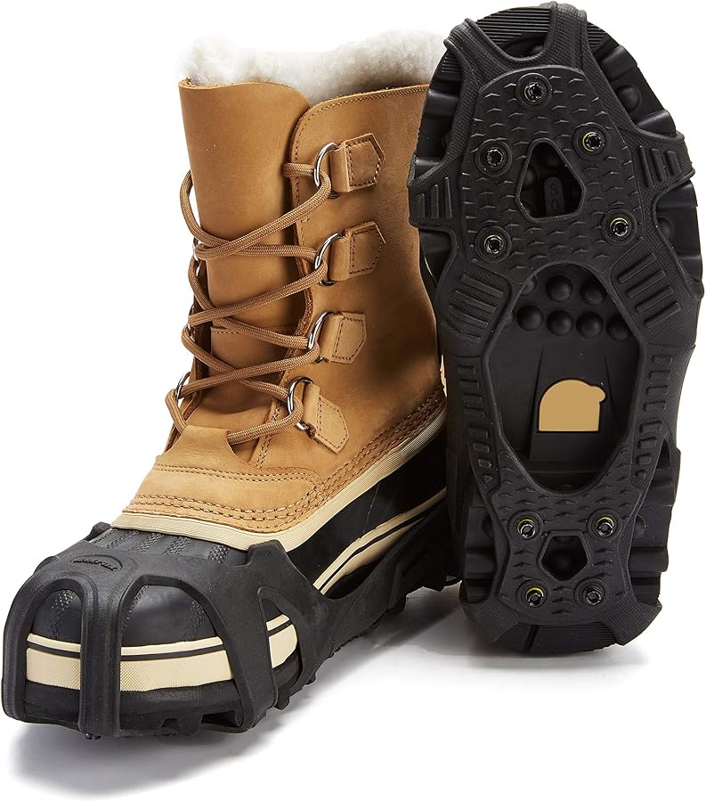 ICETRAX V3 HEX Winter Ice Grips for Shoes and Boots - Ice Cleats for Snow and Ice, StayON Toe, Reflective Heel