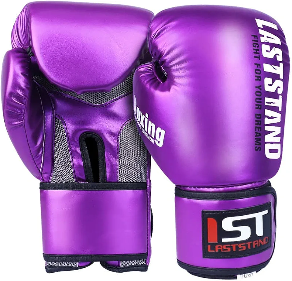 Boxing Gloves Kickboxing Muay Thai Punching Boxing MMA Pro Grade Sparring Training Fight Gloves for Men & Women (Purple, 12oz)