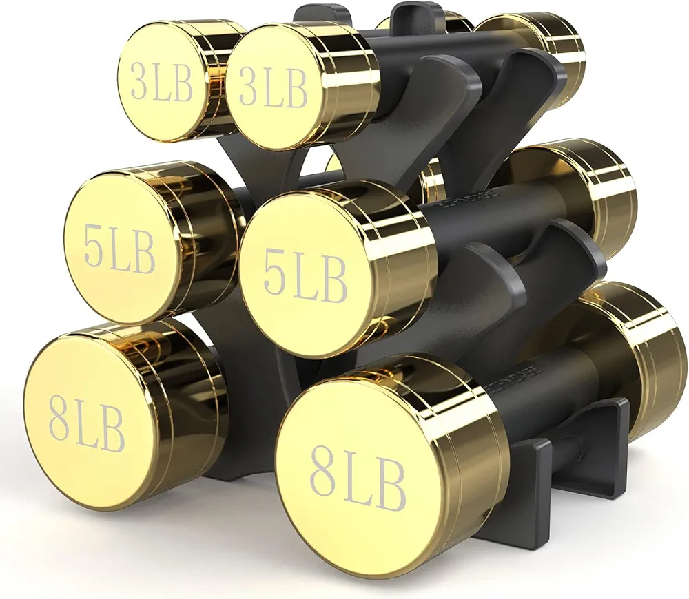 Round Dumbbell Sets with Steel Handle, Odorless Neoprene rubber Handle Cover