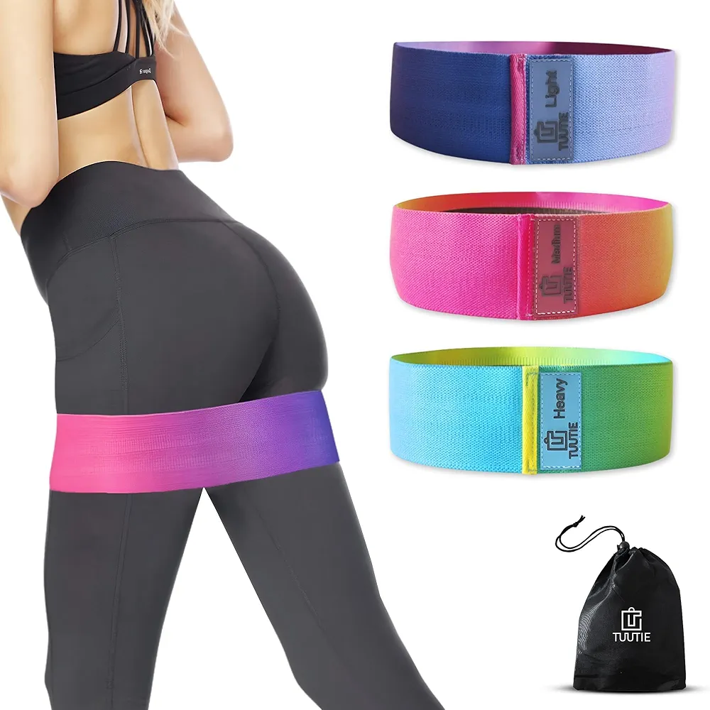 Non-Slip Resistance Bands - Durable Fabric Exercise Bands for Glute Workouts - Lightweight & Compact with 3 Levels - Resistance Bands for Working Out - No Equipment Needed