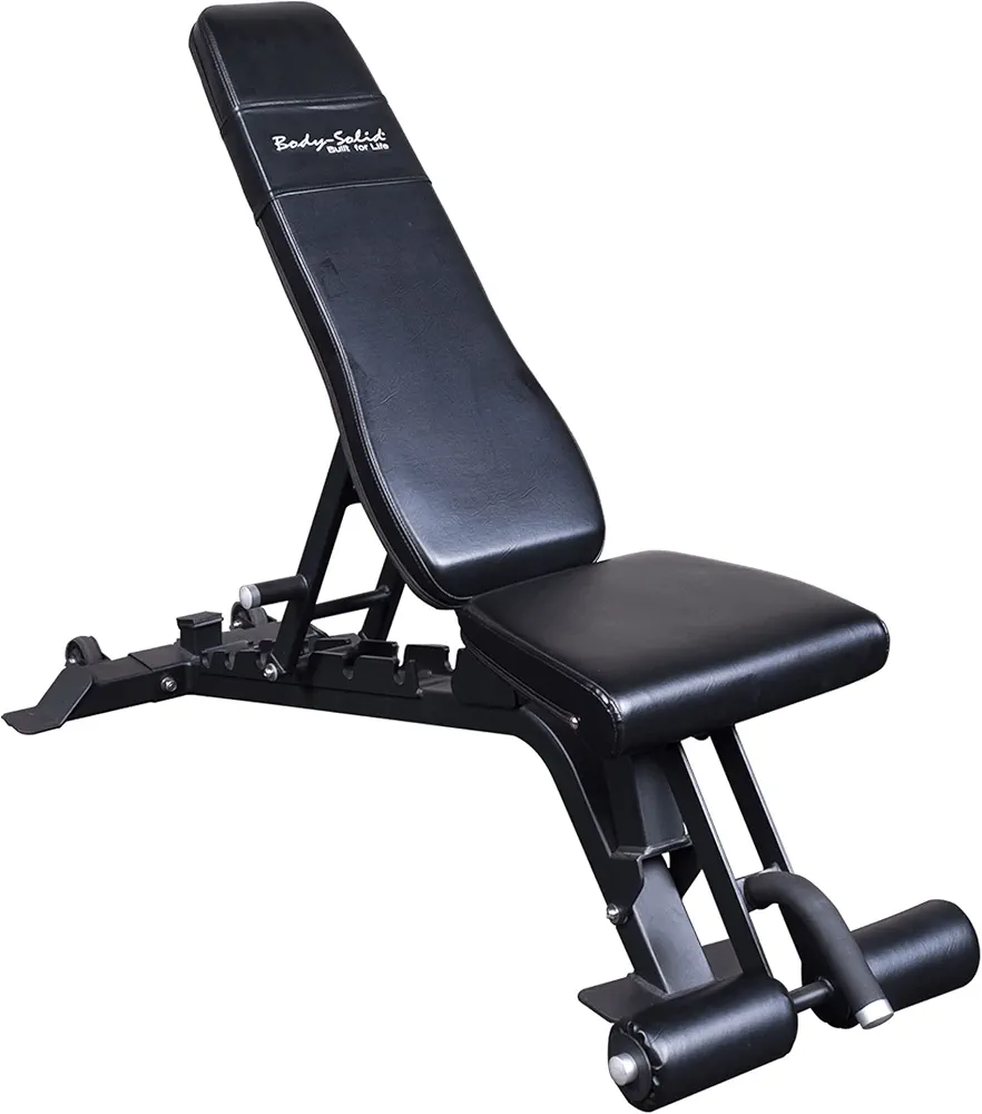 Body-Solid Pro Clubline (SFID425) Adjustable Bench - Multi-Position Workout & Weightlifting Bench with Leg Hold Down for Home Gym