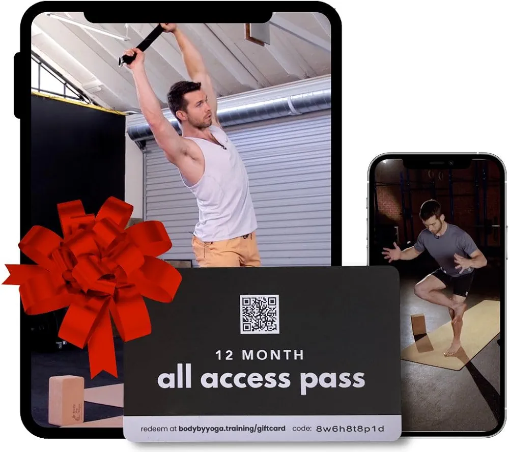 Yoga for Beginners - 12 Months All Access Gift Card to Unlimited Streaming Classes for Beginners and Beyond. Fitness Gift Idea for Dad and Mom, Women and Men.