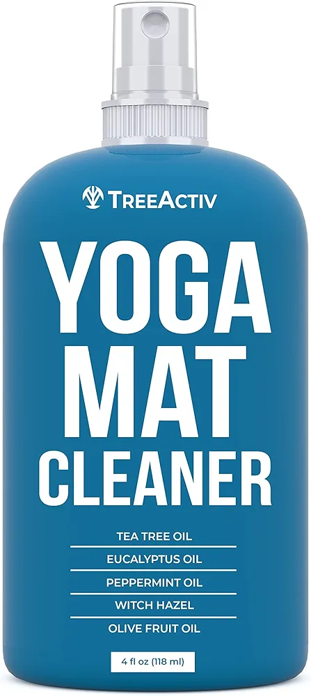 TreeActiv Yoga Mat Cleaner Spray, 4 fl oz, Cleaning Spray for Yoga Accessories, All Purpose Mat Spray for Gym Equipment, Workout Mat Spray With Tea Tree Oil, Yoga Mat Spray Cleaner, with 2000 Sprays