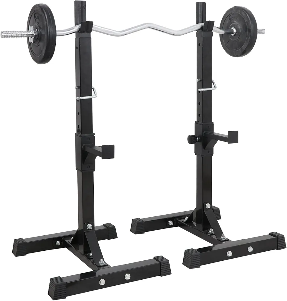 LEMY Adjustable Pair of Weightlifting Barbell Squat Rack Weight Bench Stand For Bodybuiliding Gym Training Fitness Training