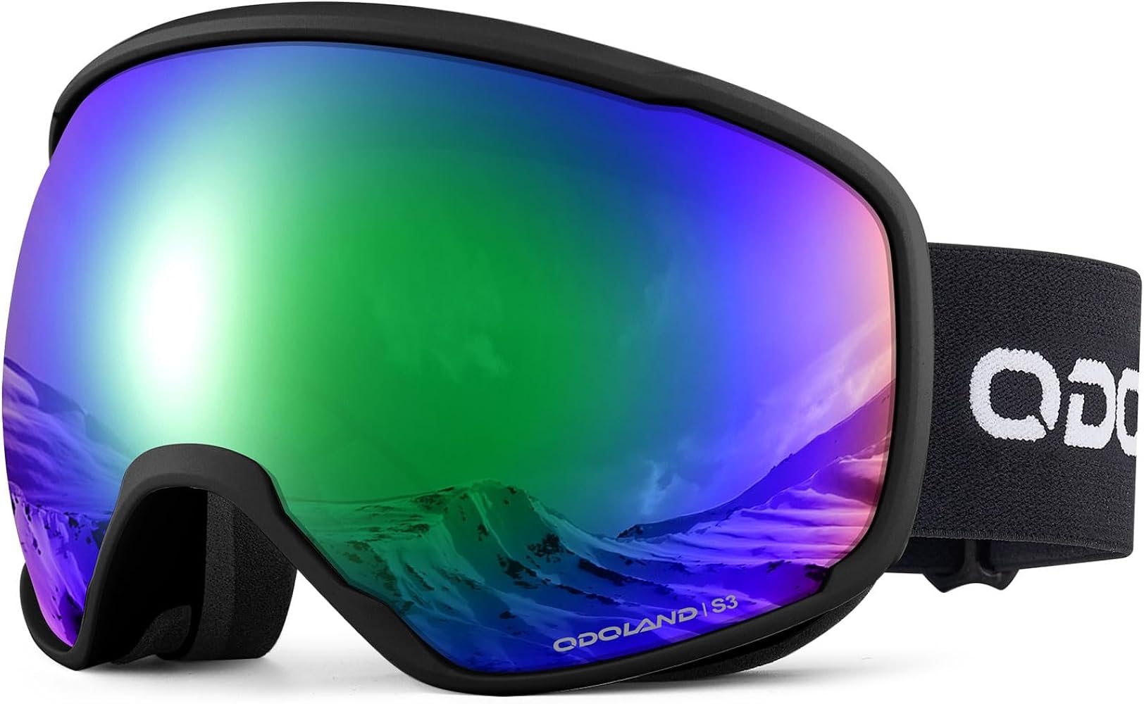 Odoland Snow Ski Goggles S2 Double Lens Anti-Fog OTG Windproof UV400 Eyewear for Men, Women and Youth-Skiing Snowboarding
