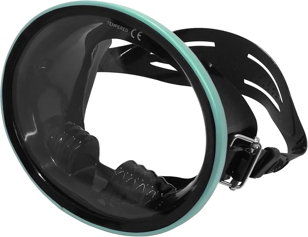 Classic Oval Diving Mask - 1 Window, Panoramic Wide View, Anti-Fog Tempered Glass - Scuba Mask, Dive Mask, Freediving Mask, Spearfishing Mask, Snorkel Mask for Adults
