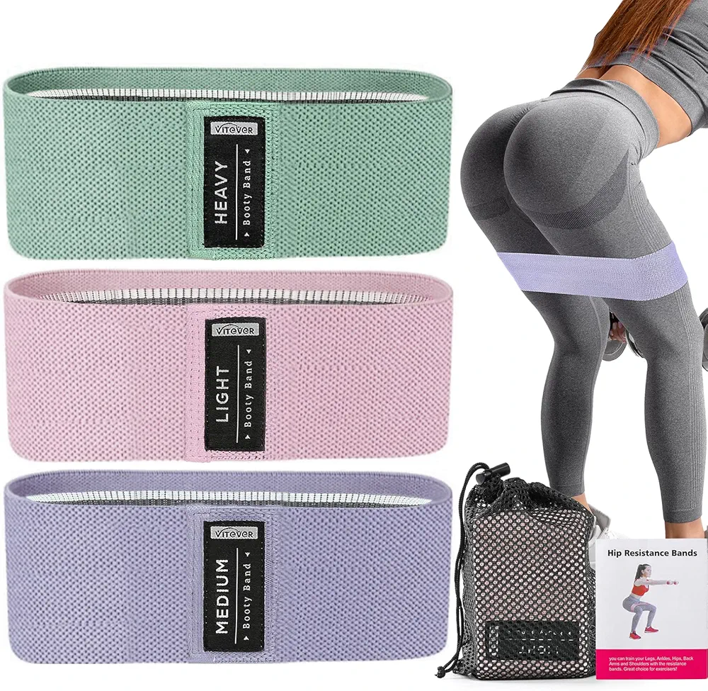 3 Levels Booty Bands Set, Resistance Bands for Working Out, Exercise Bands for Women Legs and Butt, Stretch Bands for Pilates, Yoga Starter Set