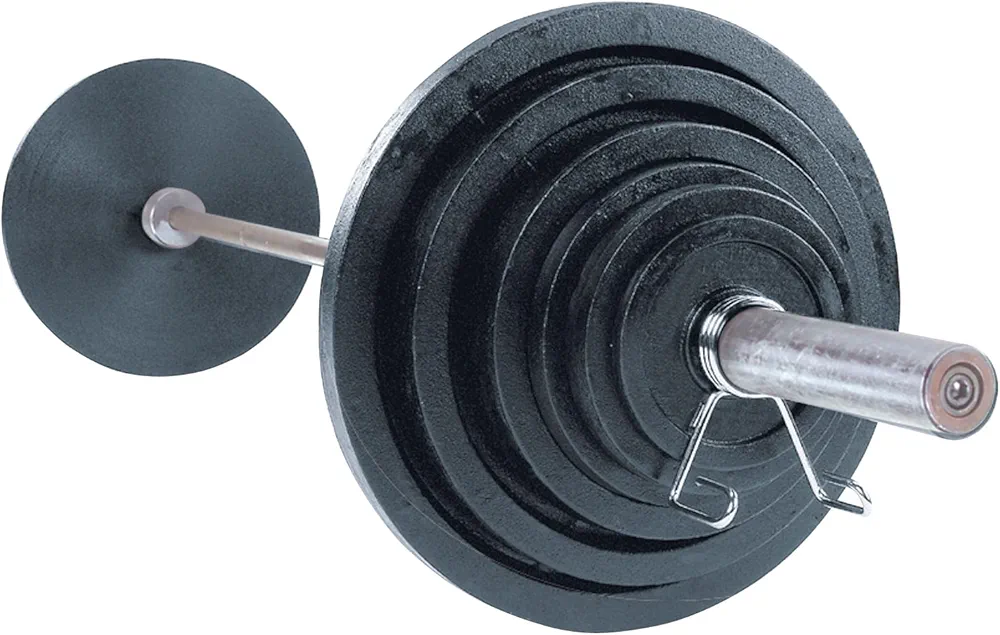 Body-Solid Cast Iron Olympic Weight Plate Set, Free Weights Dumbbell Plates with 2 Inch Standard Hole for All Olympic Barbell Types