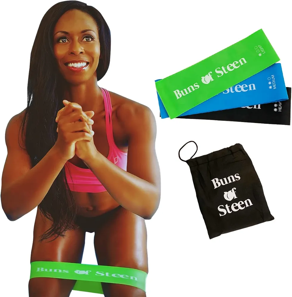 Nicole Steen's Buns of Steen Booty Bands Resistance Loops Exercise Bands Workout Equipment Glute Bands Resistance Band Set of 3 for Glute and Leg Exercise
