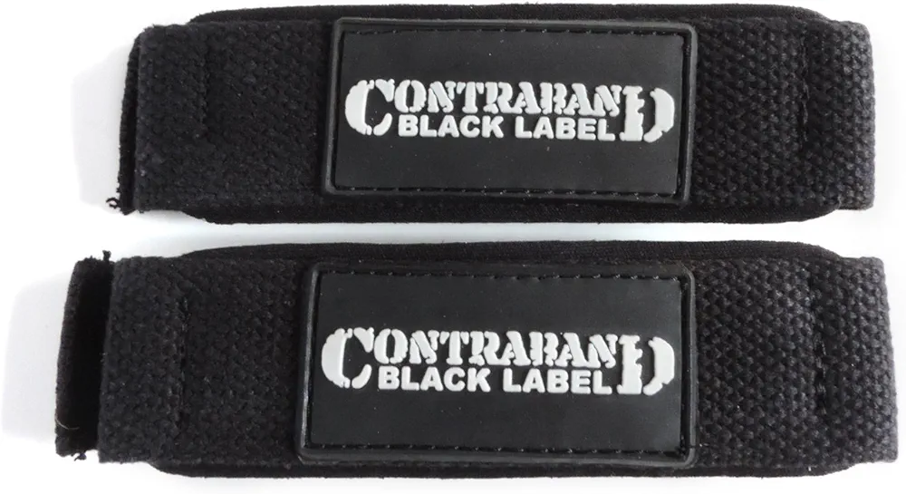Contraband Black Label 2000 Padded Cotton Wrist Straps (Pair) for Bodybuilding, Powerlifting | Soft Cushioned Straps with Neoprene Padding for Strength Training