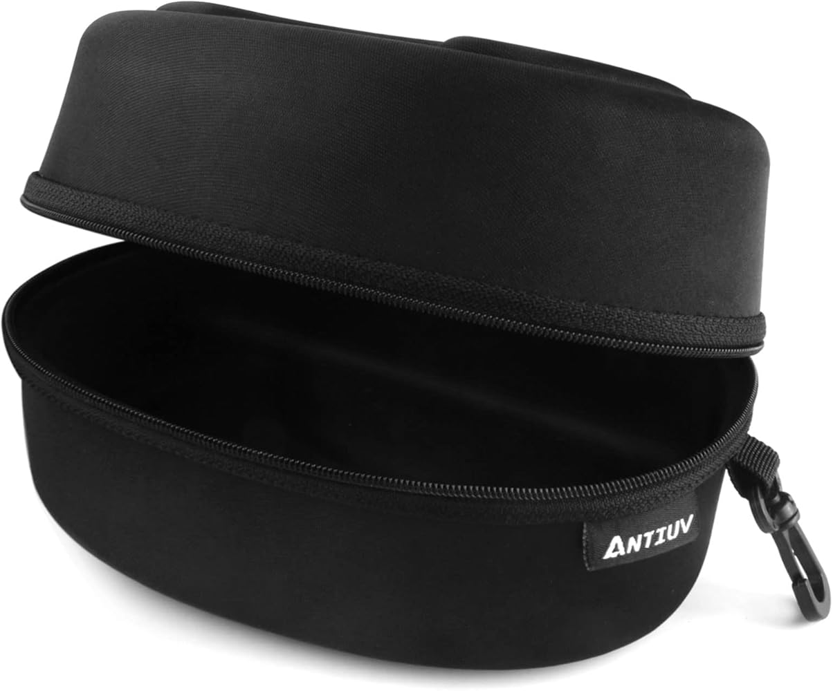 Hard Ski Goggle Case EVA Box, Breathable Air Vents Water Resistant Shockproof Shell, Extra Large Sports Storage Holder Accessory for Carrying, Black