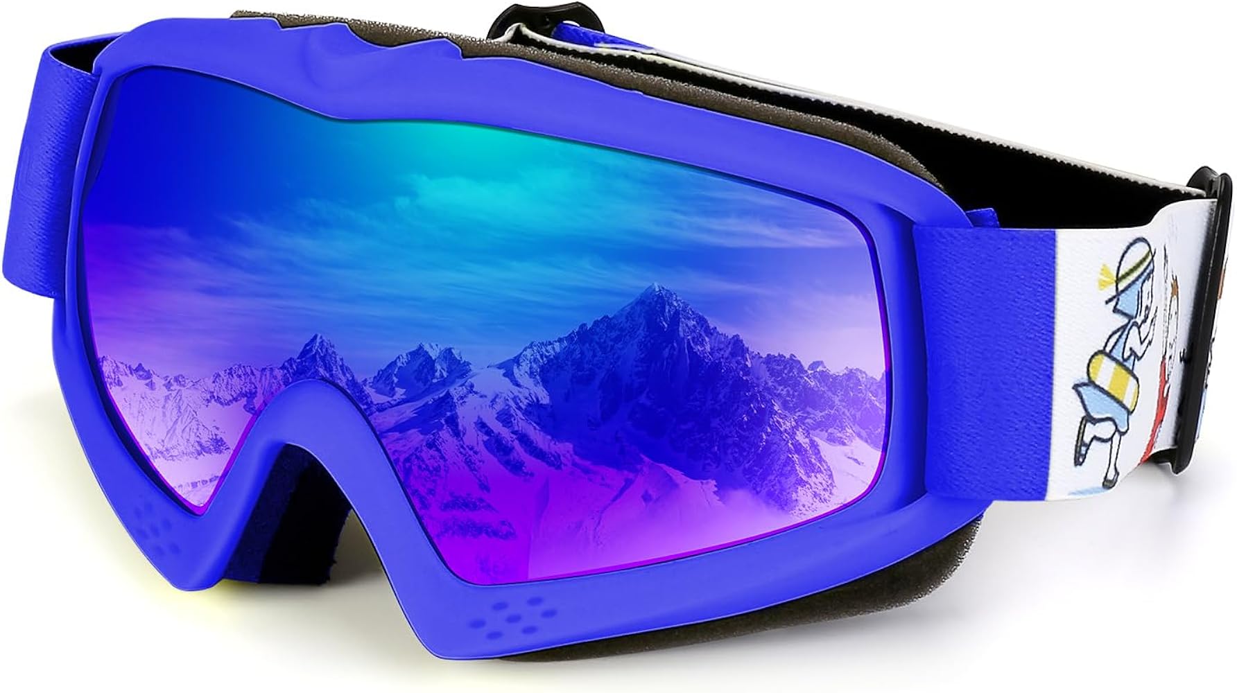 Kids Ski Goggles, Ski Goggles Boys, Snow Goggles for Kids 6-14, Helmet Compatible, UV400 Protection, Anti Fog, Anti Scratch, Snowboarding Goggles Over Glasses, Snow Sports Goggles