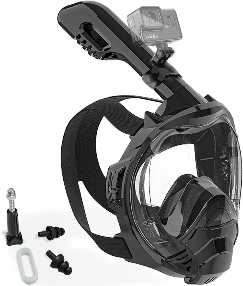 Whale Full Face Snorkel Mask for Adults and Kids Scuba Mask Safe Breathing Anti-Fog Anti-Leak Dry Top with Adjustable Straps