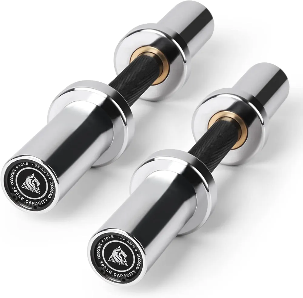 LIONSCOOL 16"/20” Loadable Dumbbells Pairs in Commercial Grade, Heavy Duty Olympic Dumbbell Bar/Handle for Strength Training, Compatible with 2’’ Standard Plates