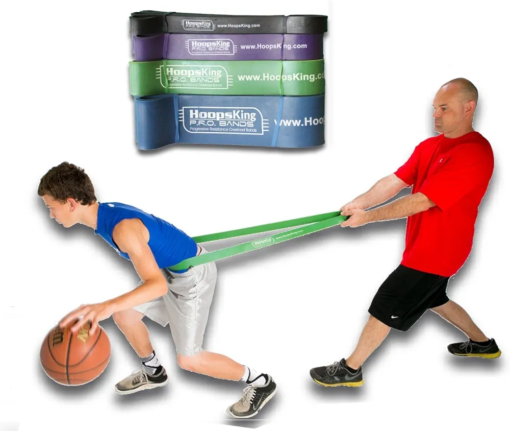P.R.O. Bands for Basketball Resistance Bands Training (SINGLE Band - 4 Levels to Choose From | Perfect For Improving Dribble Explosiveness, Vertical Jump, Lateral Quickness, Stretching, Strength Train